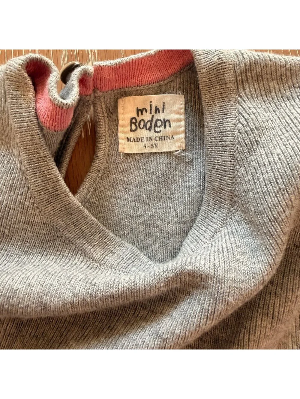 Mini Boden Rainbow Ruffle Sweater Dress Gray Knit Girls 4-5Y EUC